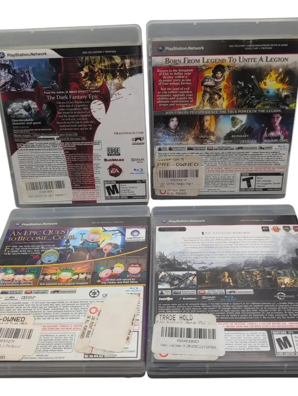 Sony PlayStation 3 PS3 RPG Game Lot 4x Skyrim South Park Dragon Age CIB Complete